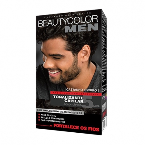 BEAUTY COLOR KIT GEL TONALIZANTE CAPILAR MEN CASTANHO ESCURO x 1