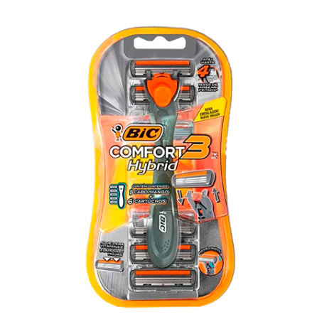 Aparelho Barbear Bic Comfort 3 + 6  Cargas