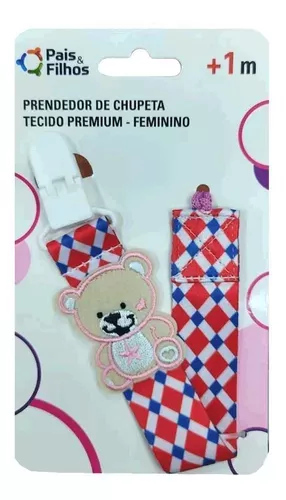 Prendedor de Chupeta feminino Pais & filhos