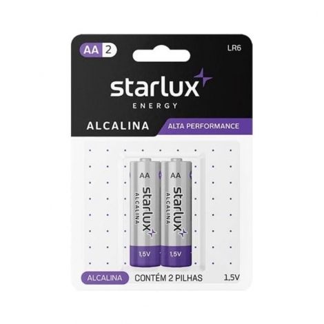 Pilha Starlux Energy Alcalina aa2 com 2 unidades