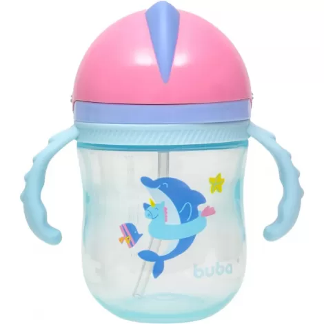 Buba Copo com Canudo Baleia Rosa 240mL